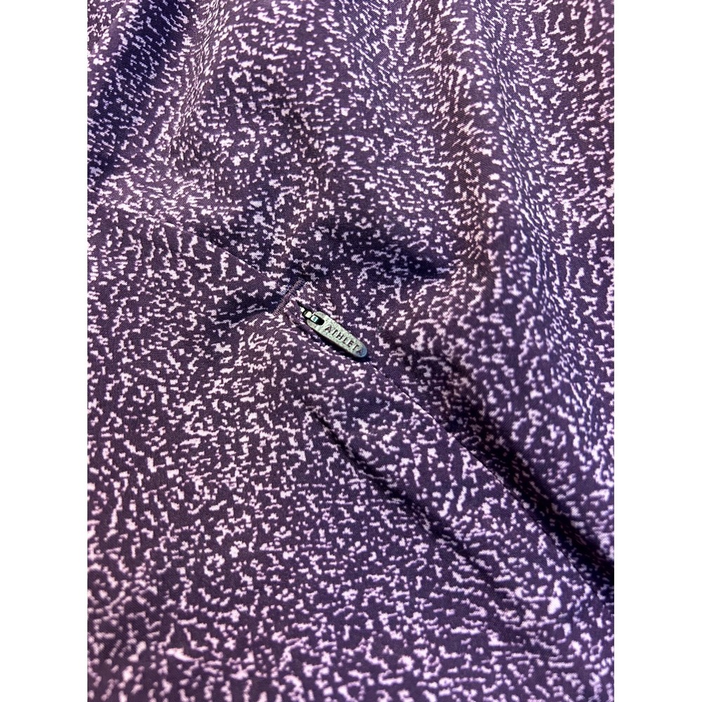 ATHLETA Printed Mesh Racer Run Shorts 4" Purple Violet Static Lined Plus Size 1X - Picture 7 of 14